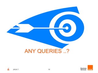 Queries




         ANY QUERIES ..?


JAVA 7            19
 