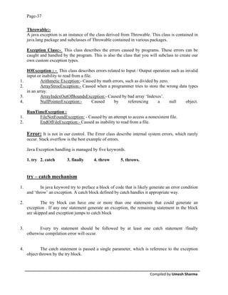 Java notes
