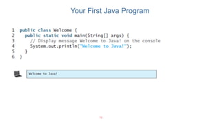 Your First Java Program
12
 