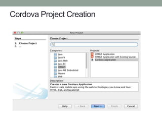 Cordova Project Creation
 