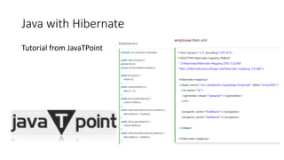 Java with Hibernate
Tutorial from JavaTPoint
 