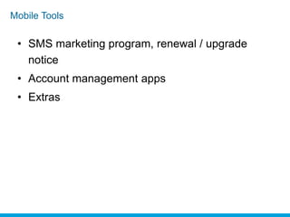 Mobile Tools

  • SMS marketing program, renewal / upgrade
    notice
  • Account management apps
  • Extras




Elastic Path™
 