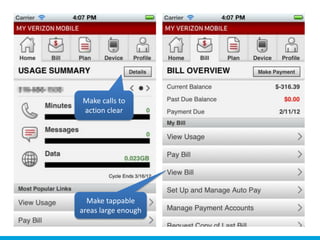 Make calls to
                action clear




                  Make tappable
                areas large enough

Elastic Path™
 