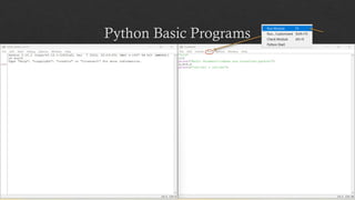 Python Basic Programs
 