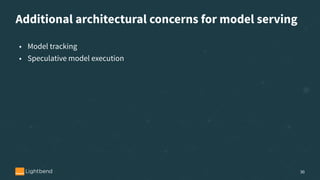 Additional architectural concerns for model serving
30
• Model tracking
• Speculative model execution
 