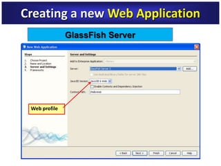 Creating a new Web Application
GlassFish Server
Web profile
 