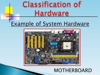 Example of System Hardware
MOTHERBOARD
 