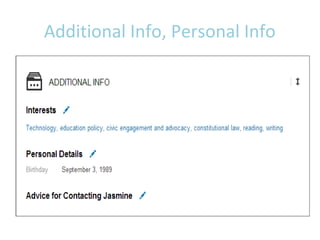 Additional Info, Personal Info
 