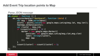 © 2017 MapR Technologies
Add Event Trip location points to Map
Parse JSON message
 