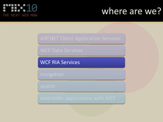 enough hot air, do a demoWCF Data Services from Silverlight