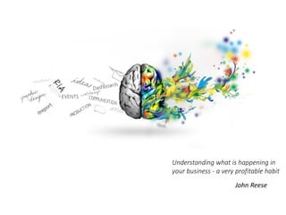 Understanding what is happening in
your business - a very profitable habit
John Reese
 