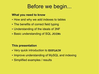 Mysql Explain Explained