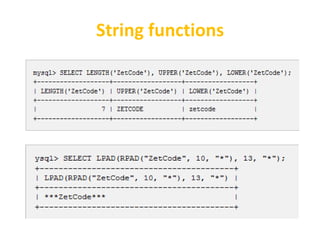 String functions
 