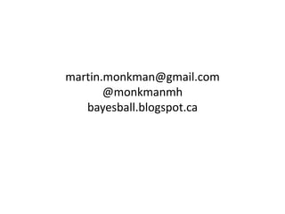 martin.monkman@gmail.com 
@monkmanmh 
bayesball.blogspot.ca 
