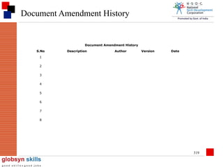 Document Amendment History

Document Amendment History
S.No

Description

Author

Version

Date

1
2
3
4
5
6
7
8

319

 