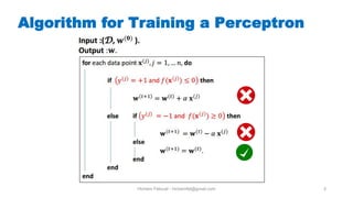 Hichem Felouat - hichemfel@gmail.com 3
Algorithm for Training a Perceptron
 