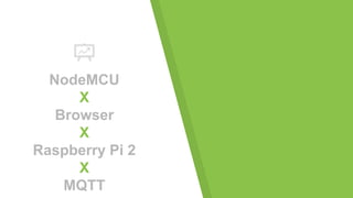 NodeMCU
X
Browser
X
Raspberry Pi 2
X
MQTT
 