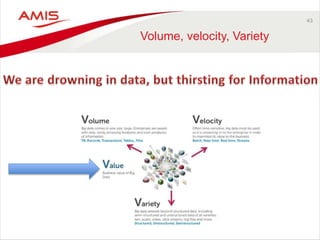 43 
Volume, velocity, Variety 
 