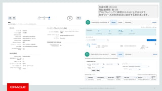 Copyright © 2017 Oracle and/or its affiliates. All rights reserved. | 15
作成時間：約 10分
再起動時間：約 5分
プロビジョニングに時間がかかることがあります。
共有リソースの利用状況に依存する事があります。
4
 