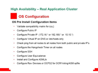 High Availability – Real Application Cluster RAC 
