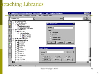 Creating Library Program Units and attaching Libraries ! 