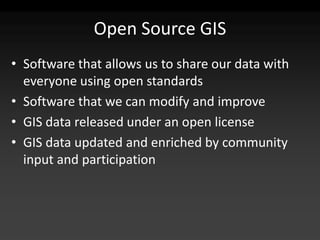 Internet-enabled GIS Using Free and Open Source Tools