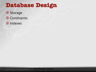 Grant Fritchey | www.ScaryDBA.com
Remember
 This is focused on performance tuning
 There are always exceptions
 Your hardware may be different
 Did I mention test?
 Incremental changes
 Monitor your servers
 I am not a systems expert
12
You might want toTEST
 
