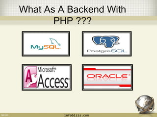 What As A Backend With 
PHP ??? 
infobizzs.com 
 