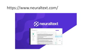 https://www.neuraltext.com/
 