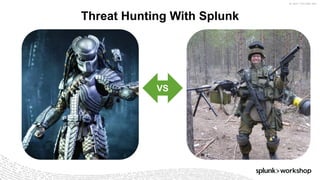 ©	2017	SPLUNK	INC.
Threat Hunting With Splunk
VS
 
