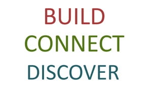 BUILD
CONNECT
DISCOVER
 