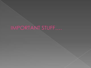 IMPORTANT STUFF….
