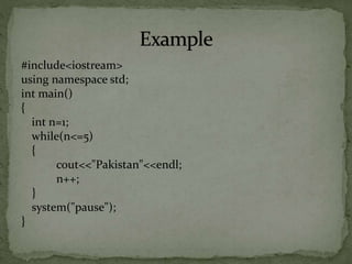 #include<iostream>
using namespace std;
int main()
{
int n=1;
while(n<=5)
{
cout<<"Pakistan"<<endl;
n++;
}
system("pause");
}
 