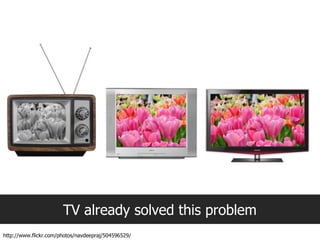 TV already solved this problem
http://www.flickr.com/photos/navdeepraj/504596529/
 