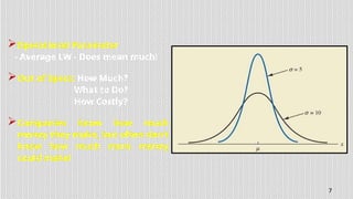 Operational Parameter
- Average LW - Does mean much!
Out of Specs: How Much?
What to Do?
How Costly?
Companies know how much
money they make, but often don’t
know how much more money
could make!
7
 