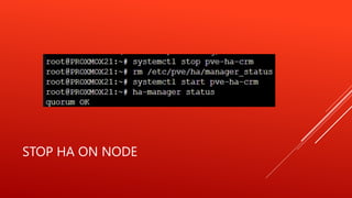 STOP HA ON NODE
 
