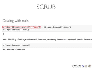 SCRUB
Dealing with nulls
 