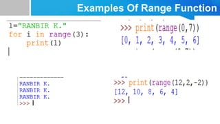 Examples Of Range Function
 