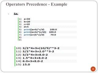Operators Precedence - Example
26
.
 