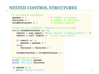 NESTED CONTROL STRUCTURES
 