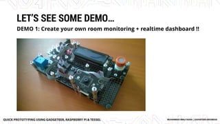 LET’S SEE SOME DEMO…
DEMO 1: Create your own room monitoring + realtime dashboard !!
 