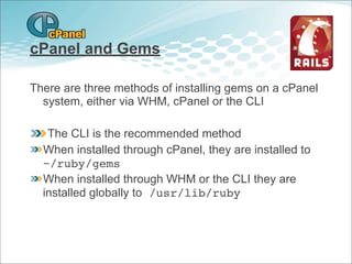 Rails onCpanel