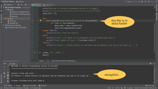 exception
the ﬁle is in
data folder
 
