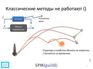 Классические методы не работают ()РегуляторУточнение целиurОбъект управленияСтруктура и свойства объекта не известны / меняются со временем.6