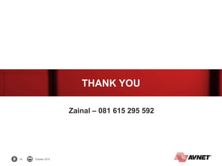 34 October 2015
THANK YOU
Zainal – 081 615 295 592
 