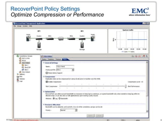 RecoverPoint Policy Settings Optimize Compression or Performance 