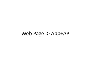 Web Page -> App+API
 