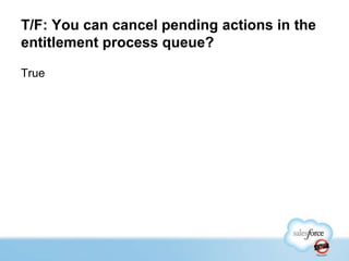 T/F: You can cancel pending actions in the
entitlement process queue?
True

 