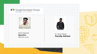 Harsh Agarwal
Speaker
(Web Dev Lead)
Er. Aman Saluja
Faculty Advisor
 