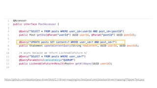 https://github.com/datastax/java-driver/blob/2.1/driver-mapping/src/test/java/com/datastax/driver/mapping/MapperTest.java
 